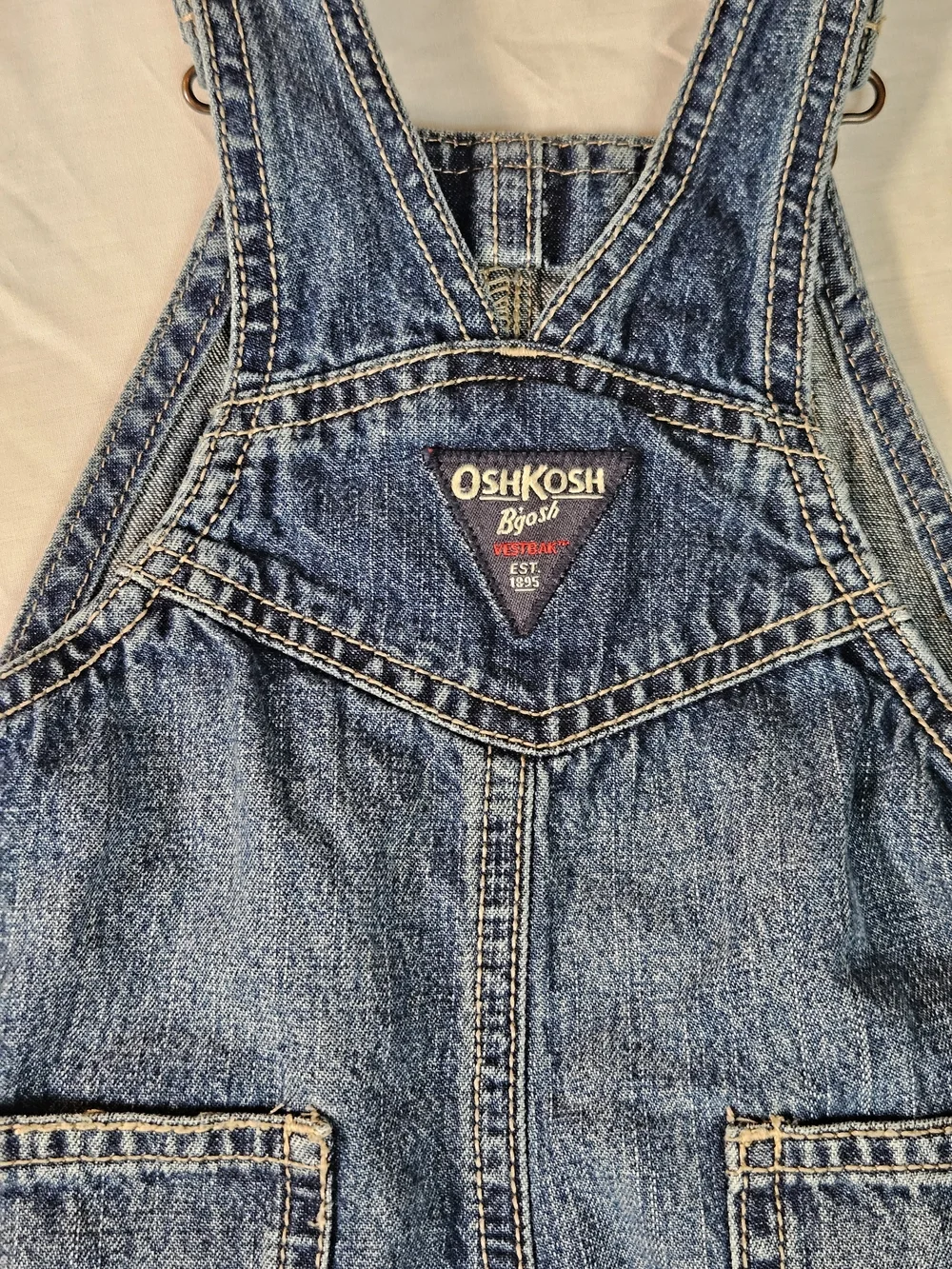 OshKosh B'gosh Kids Denim Overalls - Blue and Wonder Nation Black 12m
